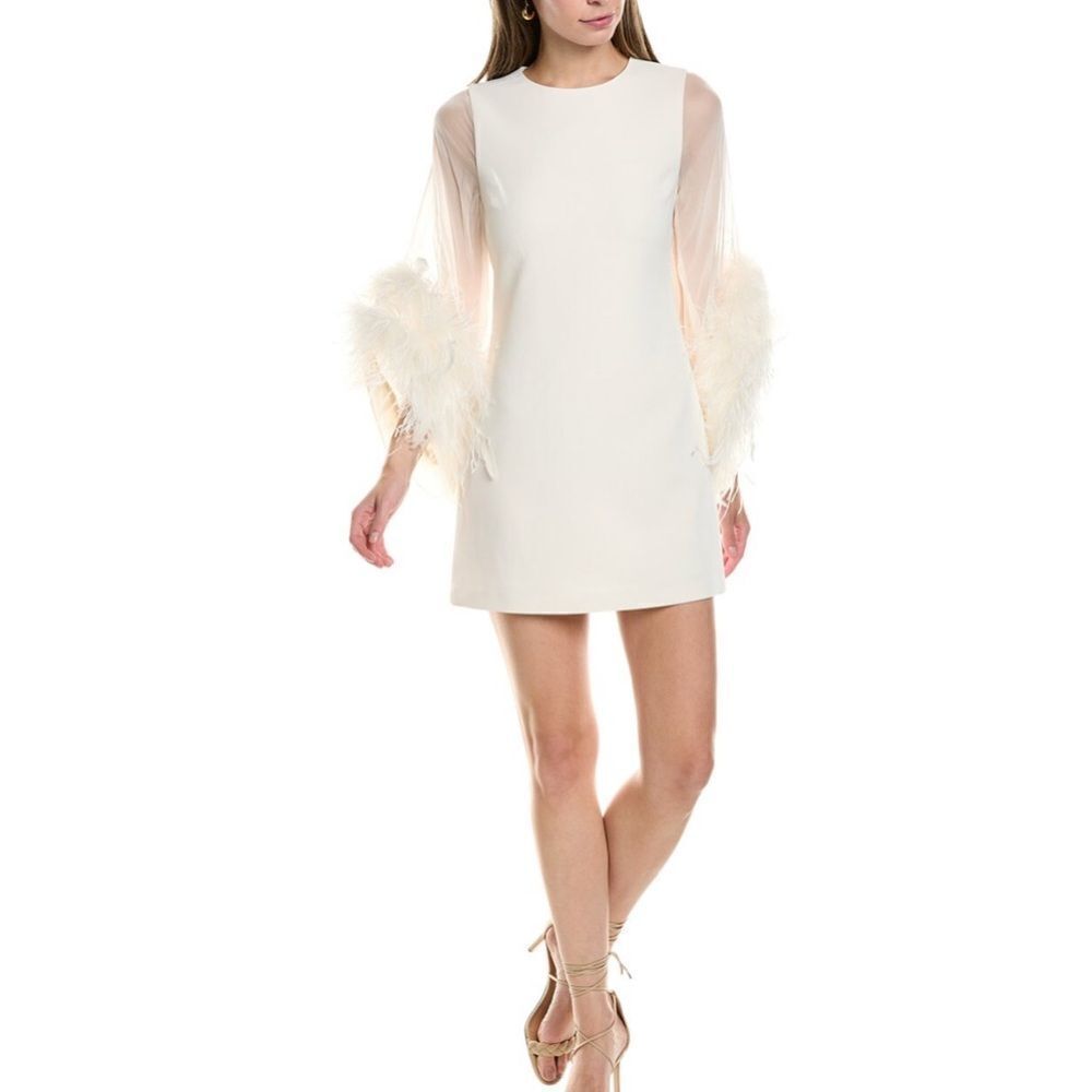 Alice + Olivia Izola Feather-Trim Minidress size 2 - Picture 2 of 12
